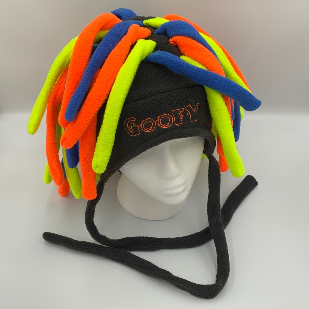 Disney Parks Original Goofy Black Hat with Vibrant Dreadlocks Retro